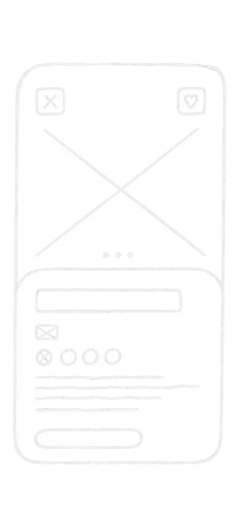 Un wireframe d'une application